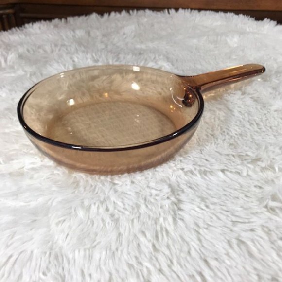 NWOT Visions Cookware 7.25" Glass Ceramic Brown Transparent Skillet - Picture 3 of 6